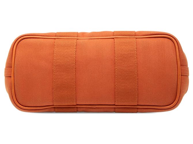 Borsa Hermès Valparaiso PM in Toile e Swift arancione - vista 3