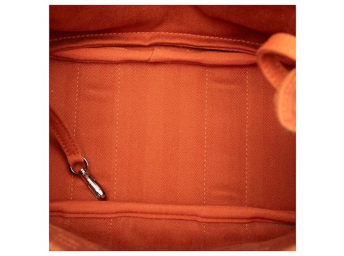 Borsa Hermès Valparaiso PM in Toile e Swift arancione - vista 4