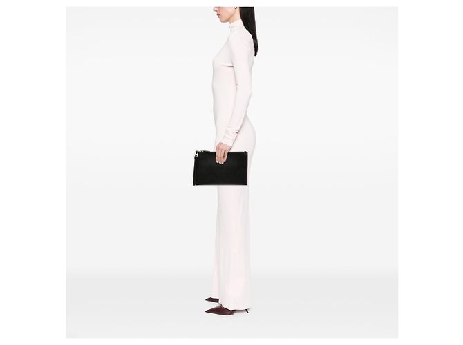 Clutch da polso in Saffiano nero Prada - vista 6