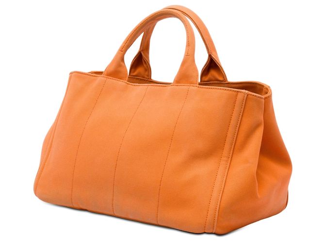 Borsa Satchel Prada Canvas Canapa Bijoux Arancione - vista 2