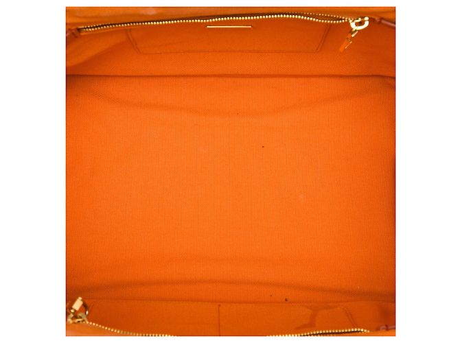 Borsa Satchel Prada Canvas Canapa Bijoux Arancione - vista 4