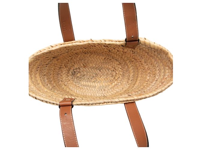 Borsa Tote LOEWE Small Raffia Anagram beige - vista 4