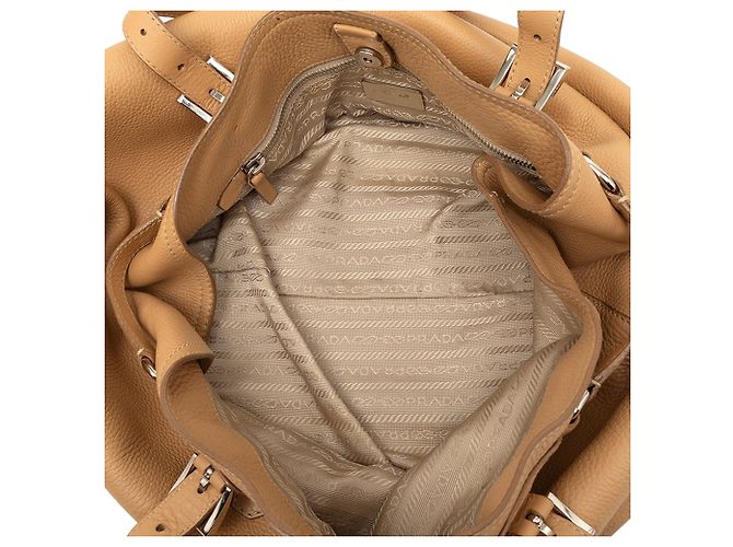 Borsa Tote Prada Vitello Daino Marrone - vista 4