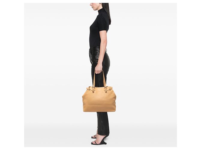 Borsa Tote Prada Vitello Daino Marrone - vista 6