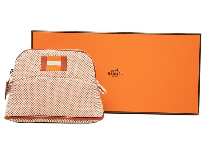 Custodia Orange Hermès Mini Cotton Bolide Casaque Case Pouch Arancione - vista 7