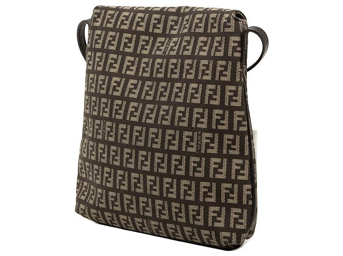 Borsa a tracolla Fendi Zucchino Canvas marrone - vista 2