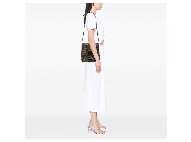 Borsa a tracolla Fendi Zucchino Canvas marrone - vista 6