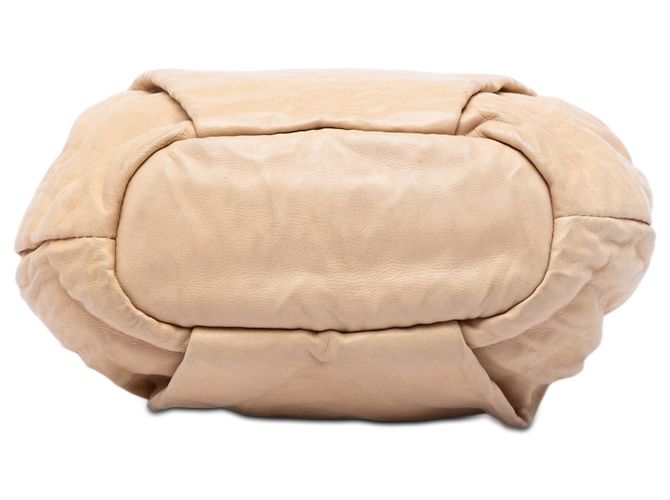 Borsa Bucket Antique Prada in pelle Nappa beige - vista 3