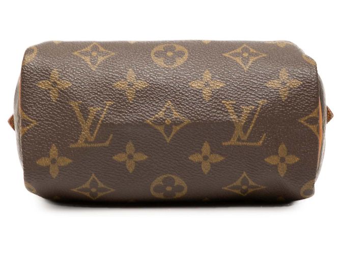 Borsa Louis Vuitton Monogram Mini Speedy HL Marrone - vista 3