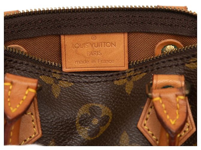 Borsa Louis Vuitton Monogram Mini Speedy HL Marrone - vista 5