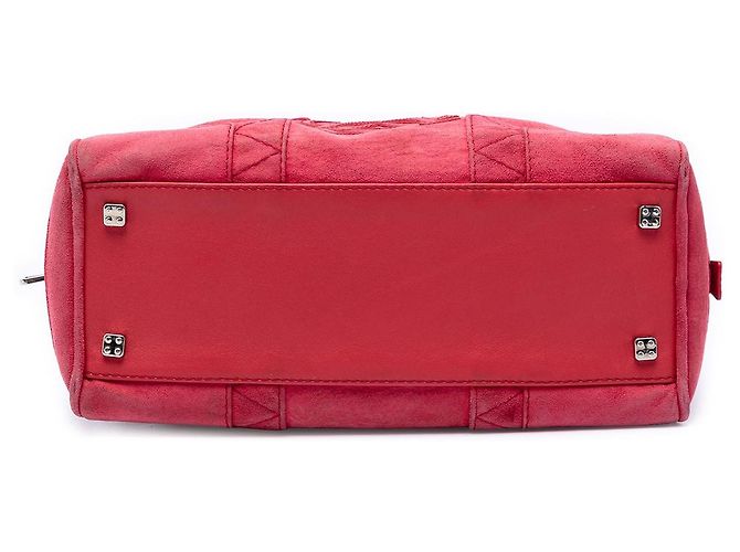 Borsa a mano LOEWE Amazona 28 in camoscio rosso con cuciture - vista 3