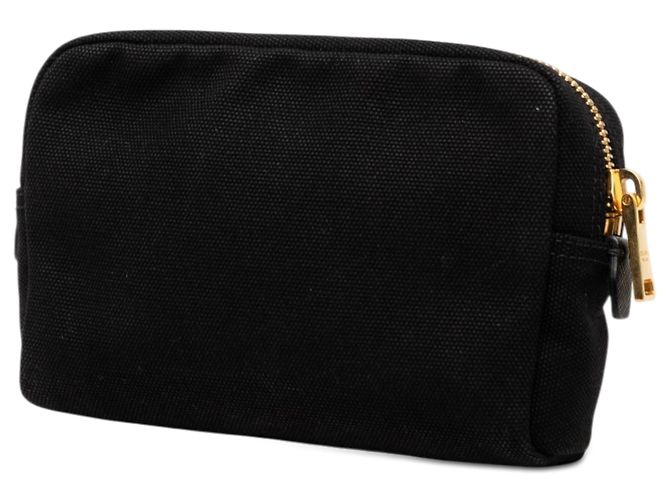 Pouch Prada in tela Canapa logo nera Nero - vista 2