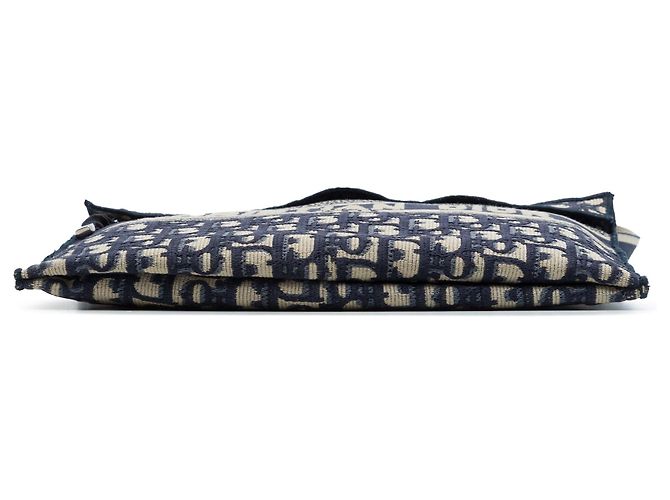 Borsa crossbody piatta Dior Oblique Canvas blu - vista 3