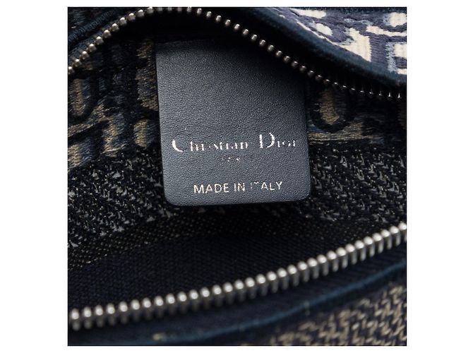 Borsa crossbody piatta Dior Oblique Canvas blu - vista 5