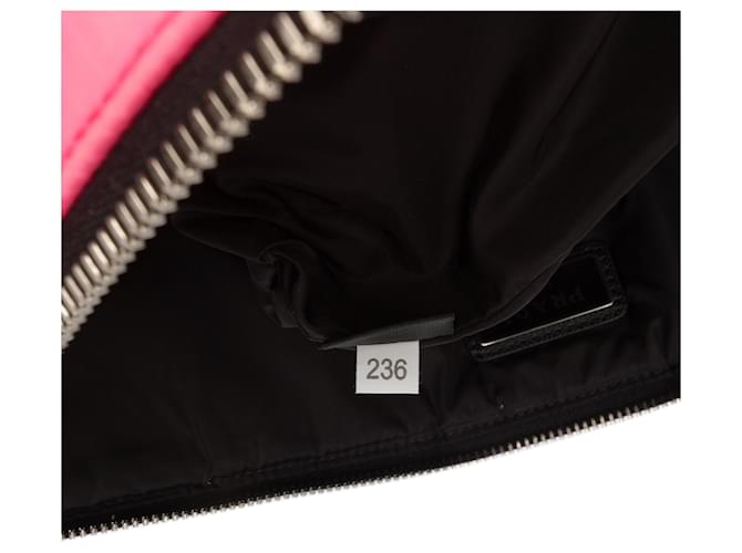 Clutch matelassé con zip Prada Tessuto Rosa - vista 6