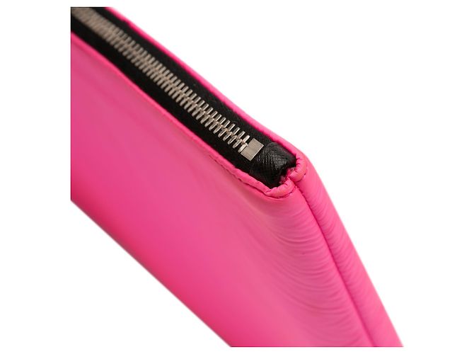 Clutch matelassé con zip Prada Tessuto Rosa - vista 7