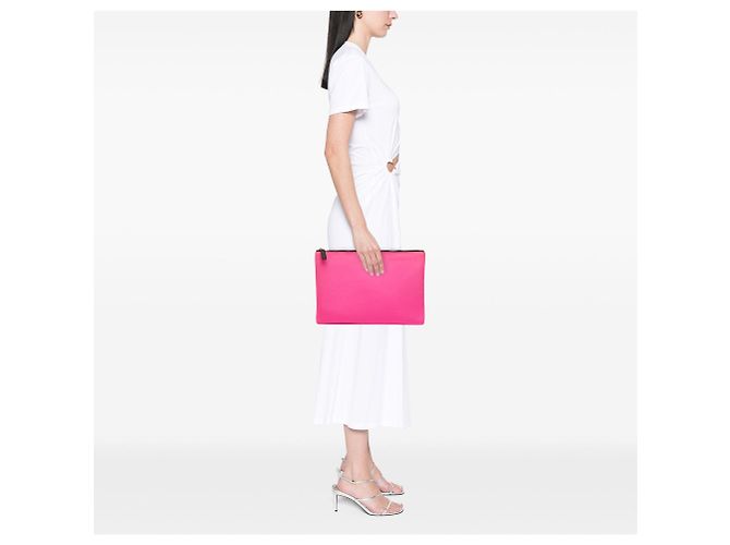 Clutch matelassé con zip Prada Tessuto Rosa - vista 9