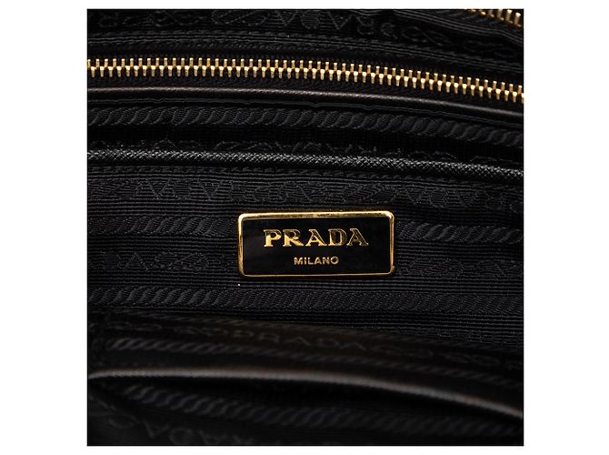 Clutch in crochet di rafia Prada nera Nero - vista 5