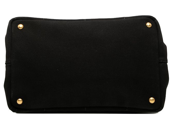Schwarzer Prada Canapa Canvas Logo Tote Satchel - Ansicht 3