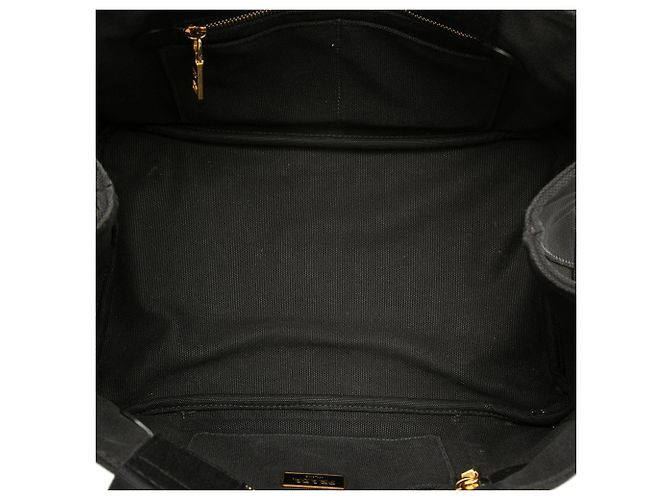 Schwarzer Prada Canapa Canvas Logo Tote Satchel - Ansicht 4