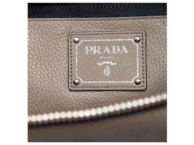 Borsa a mano Prada Vitello Daino con doppio manico Marrone - vista 5