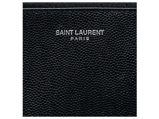 Clutch porta documenti Saint Laurent Grain De Poudre con zip, Nero - vista 5