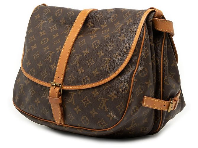 Borsa a tracolla Louis Vuitton Monogram Saumur 35 Marrone - vista 2