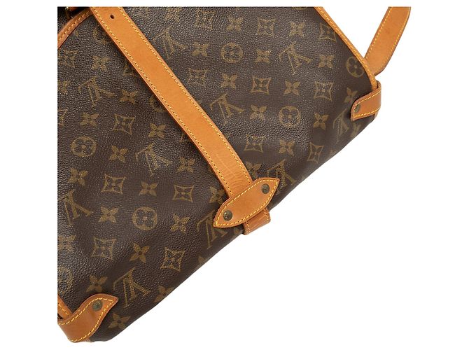 Borsa a tracolla Louis Vuitton Monogram Saumur 35 Marrone - vista 7