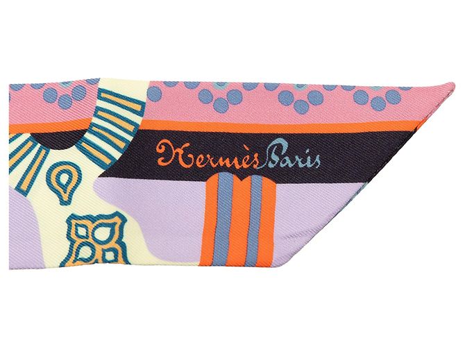 Sciarpa Twilly in seta Hermès Fantaisie d Etriers Multicolor Multicolore - vista 5