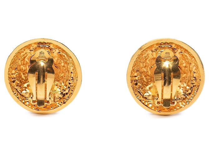 Orecchini a clip rotondi Chanel CC placcati oro D'oro - vista 2