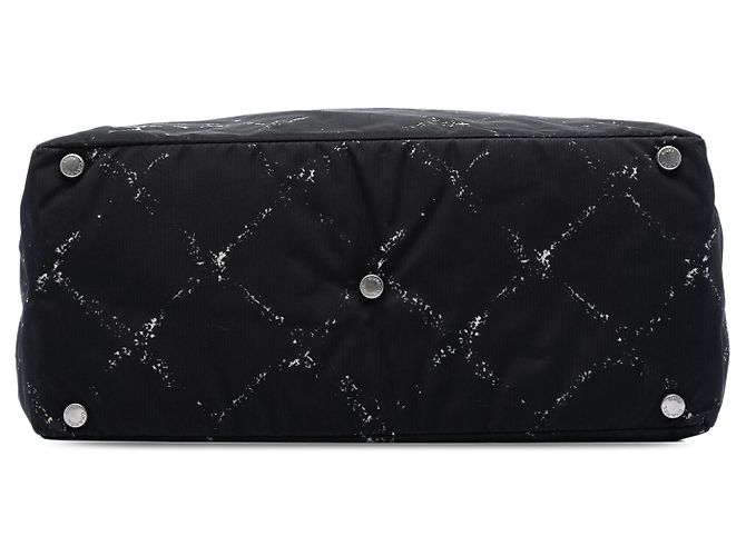 Borsa Tote Chanel Old Travel Line in Nylon Nero - vista 3