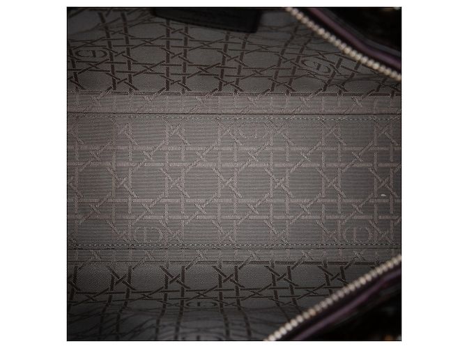 Borsa Lady Dior Satchel Large in pelle vernice Cannage Viola Dior Porpora - vista 4