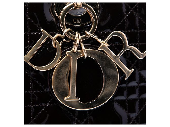 Borsa Lady Dior Satchel Large in pelle vernice Cannage Viola Dior Porpora - vista 5