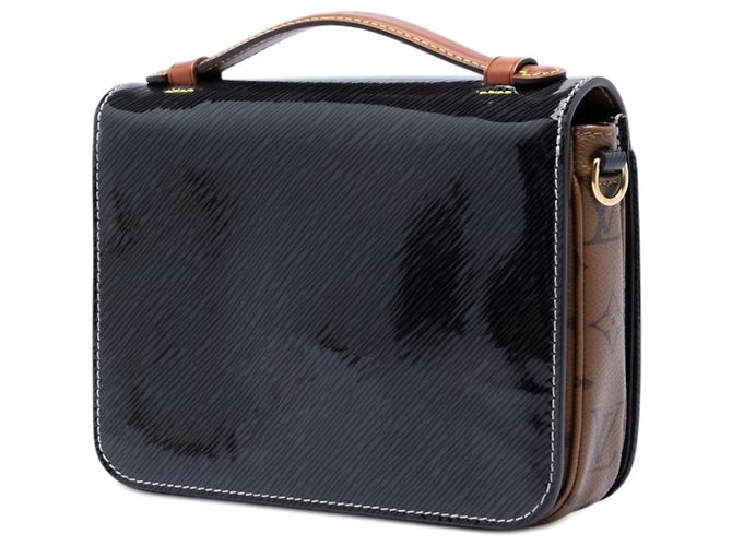 Borsa Mini Pochette Metis Louis Vuitton in pelle Epi lucida nera e Monogram Reverse Nero - vista 2