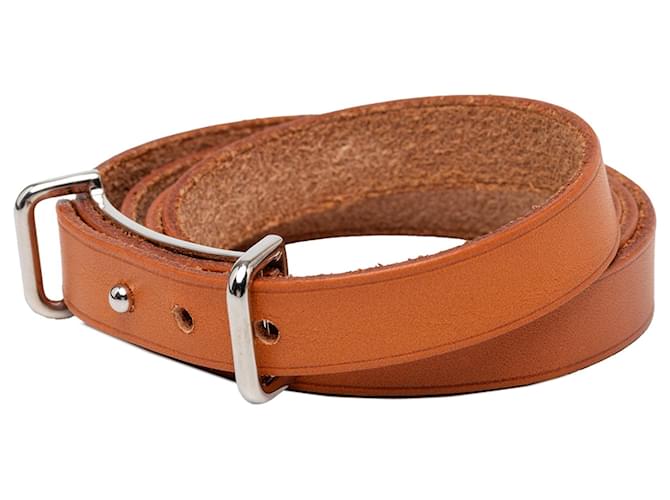 Bracciale Wrap Triple Tour Hermès Swift Api II Marrone - vista 2
