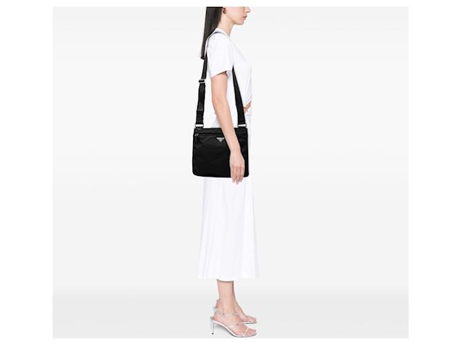Borsa a tracolla Prada Tessuto nera con zip Nero - vista 6