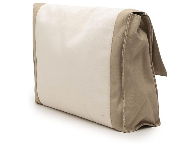 Clutch Hermès Bicolor Canvas Tapis de Selle Marrone - vista 2