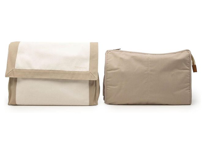 Clutch Hermès Bicolor Canvas Tapis de Selle Marrone - vista 8