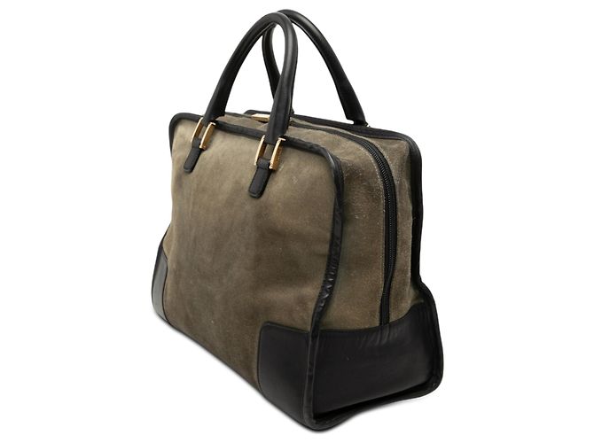 Borsa LOEWE Amazona 32 in camoscio verde - vista 2