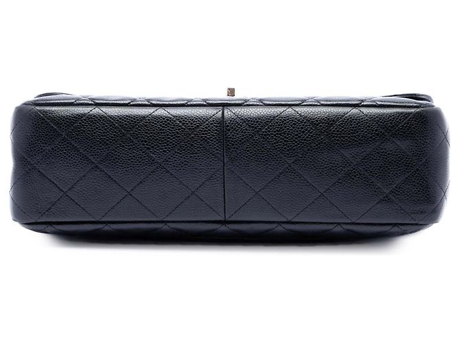 Borsa a tracolla Chanel Jumbo Classic Caviar Single Flap Nera Nero - vista 3