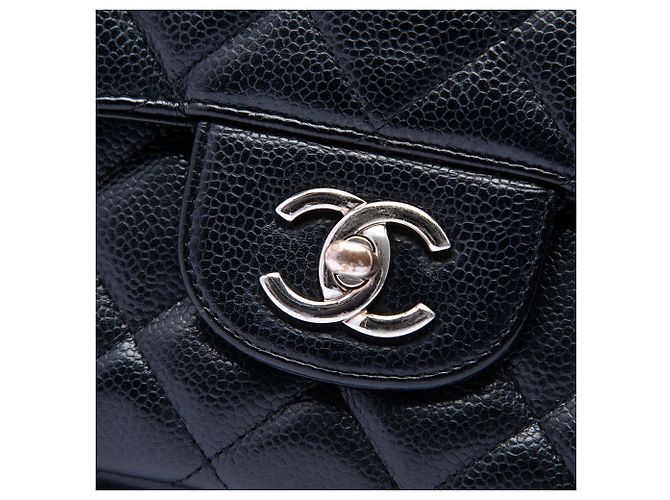 Borsa a tracolla Chanel Jumbo Classic Caviar Single Flap Nera Nero - vista 5