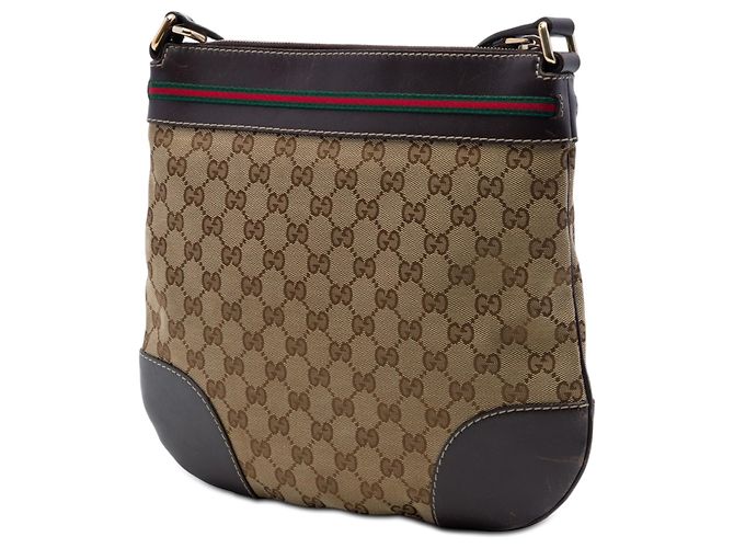 Borsa a tracolla Gucci GG Canvas Web Mayfair Beige - vista 2