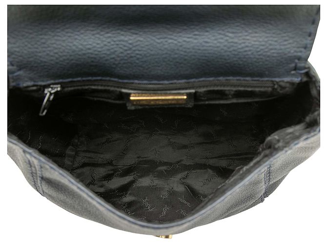 Blue Saint Laurent Embossed Leather Backpack - view 4