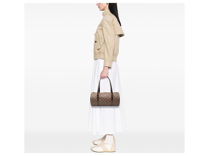 Borsa a mano Louis Vuitton Damier Ebene Papillon 30 Marrone - vista 7