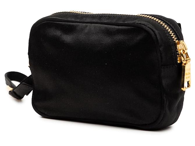 Bow Pouch Prada Raso Fiocco con fiocco nera Nero - vista 2