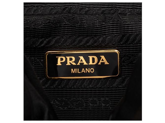 Bow Pouch Prada Raso Fiocco con fiocco nera Nero - vista 5