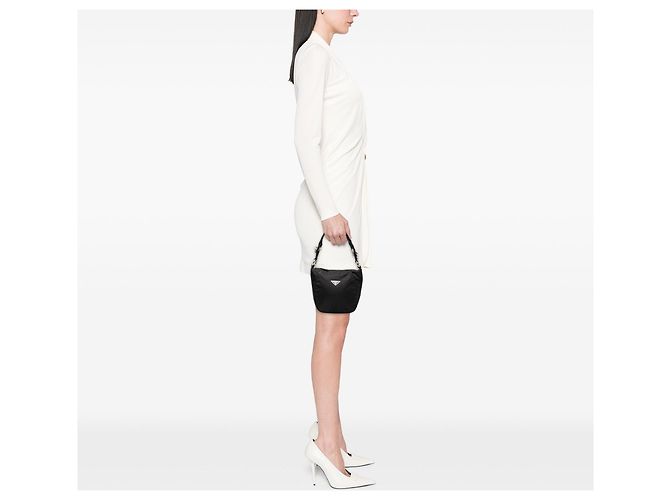 Prada Tessuto geflochtene Handtasche Schwarz - Ansicht 6