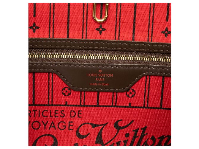 Borsa Tote Louis Vuitton Damier Ebene Neverfull MM Marrone - vista 5
