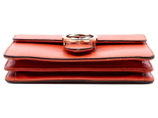 Borsa a tracolla Gucci Small Dollar Calfskin Interlocking G Arancione - vista 3