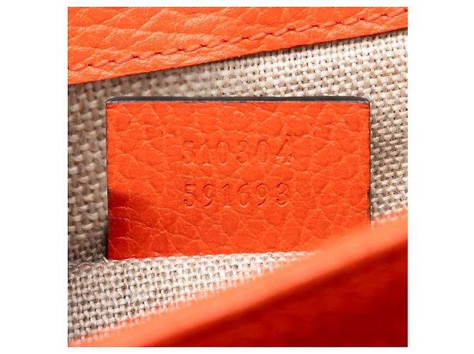Borsa a tracolla Gucci Small Dollar Calfskin Interlocking G Arancione - vista 6